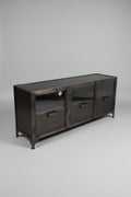 Industrial Metal 3 Door Storage Cabinet 65 x 19 x 30