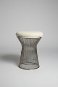 Warren Platner Stool for Knoll White Velvet Material