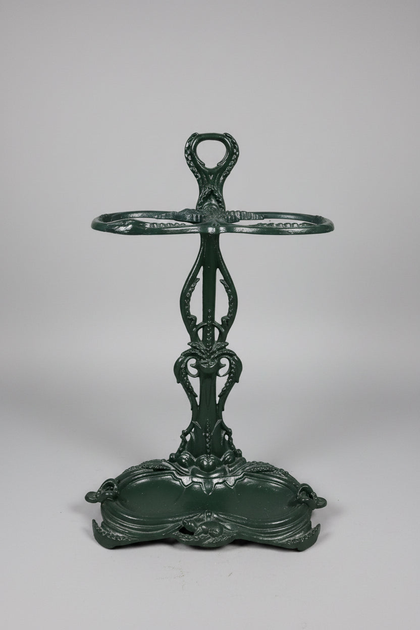 Victorian Green Cast Iron Umbrella Stand