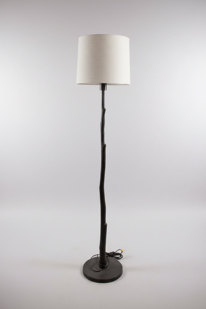 Forged Iron Branch Floor Lamp with Telescoping Harp