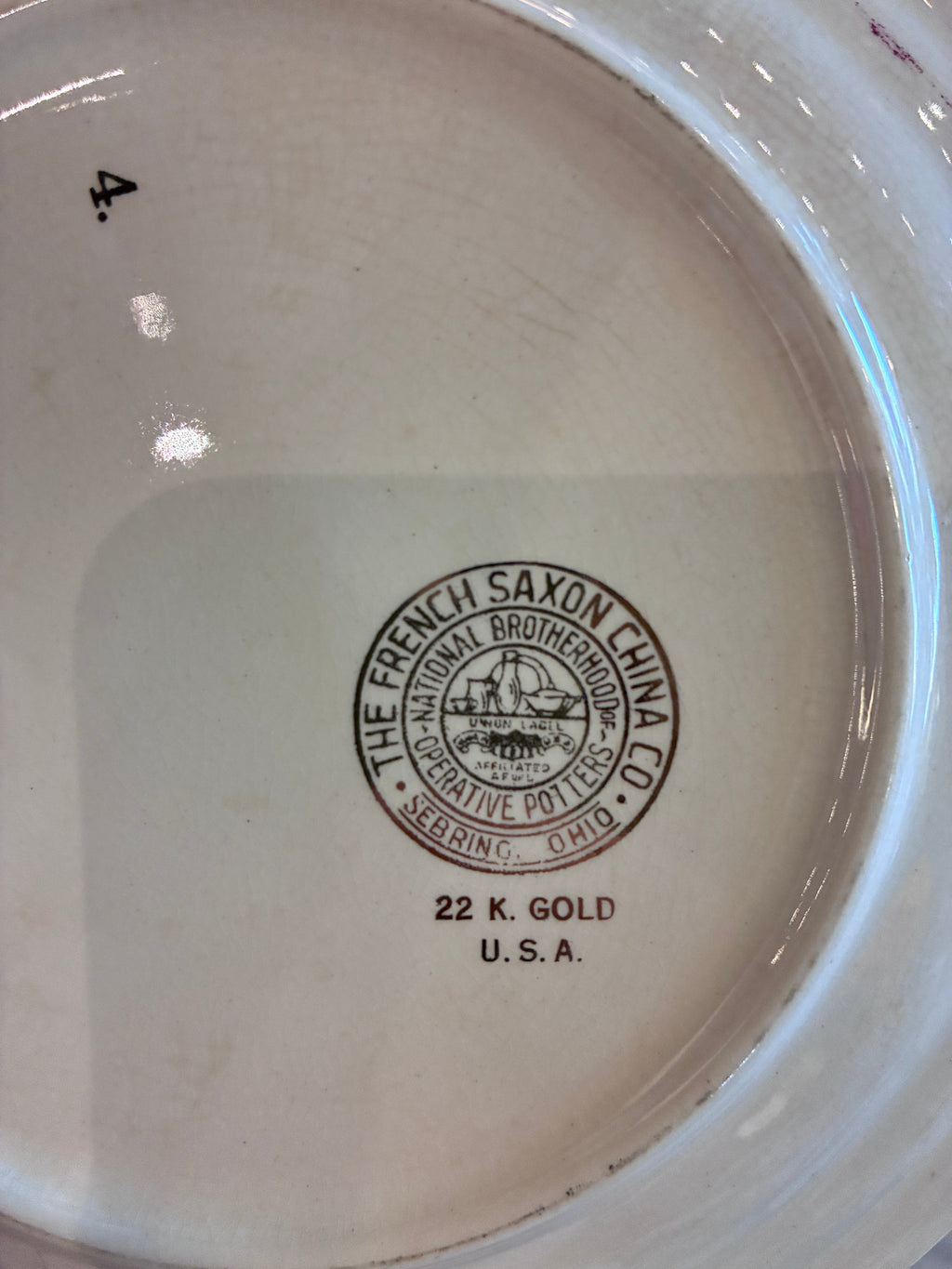Set of 22 K Gold Rim French Saxon China