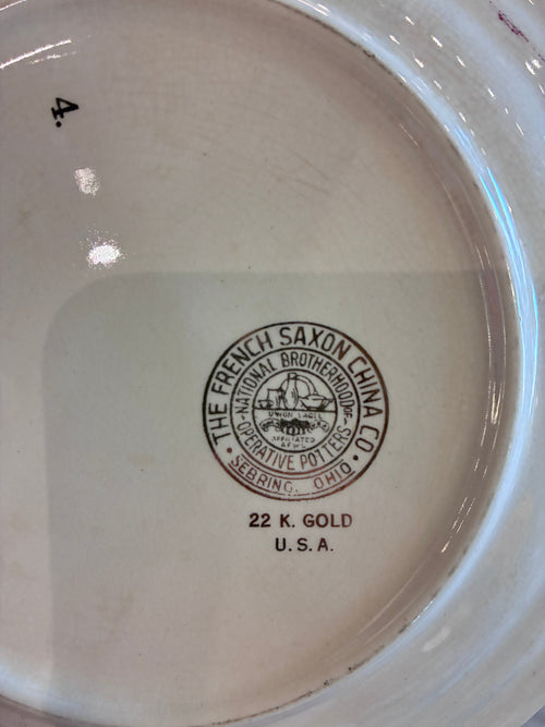 22K Gold Rim French Saxon China Set