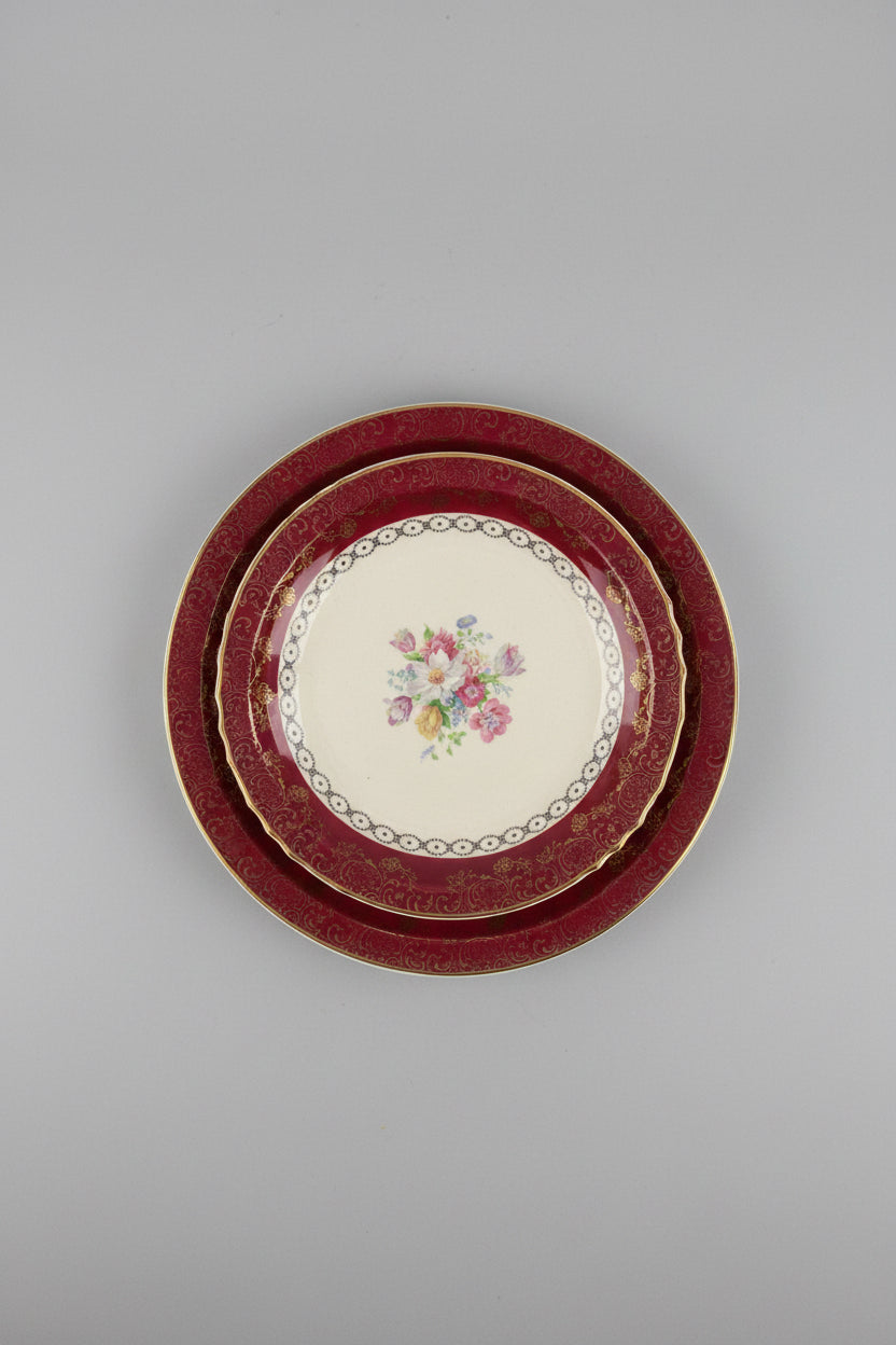Set of 22 K Gold Rim French Saxon China