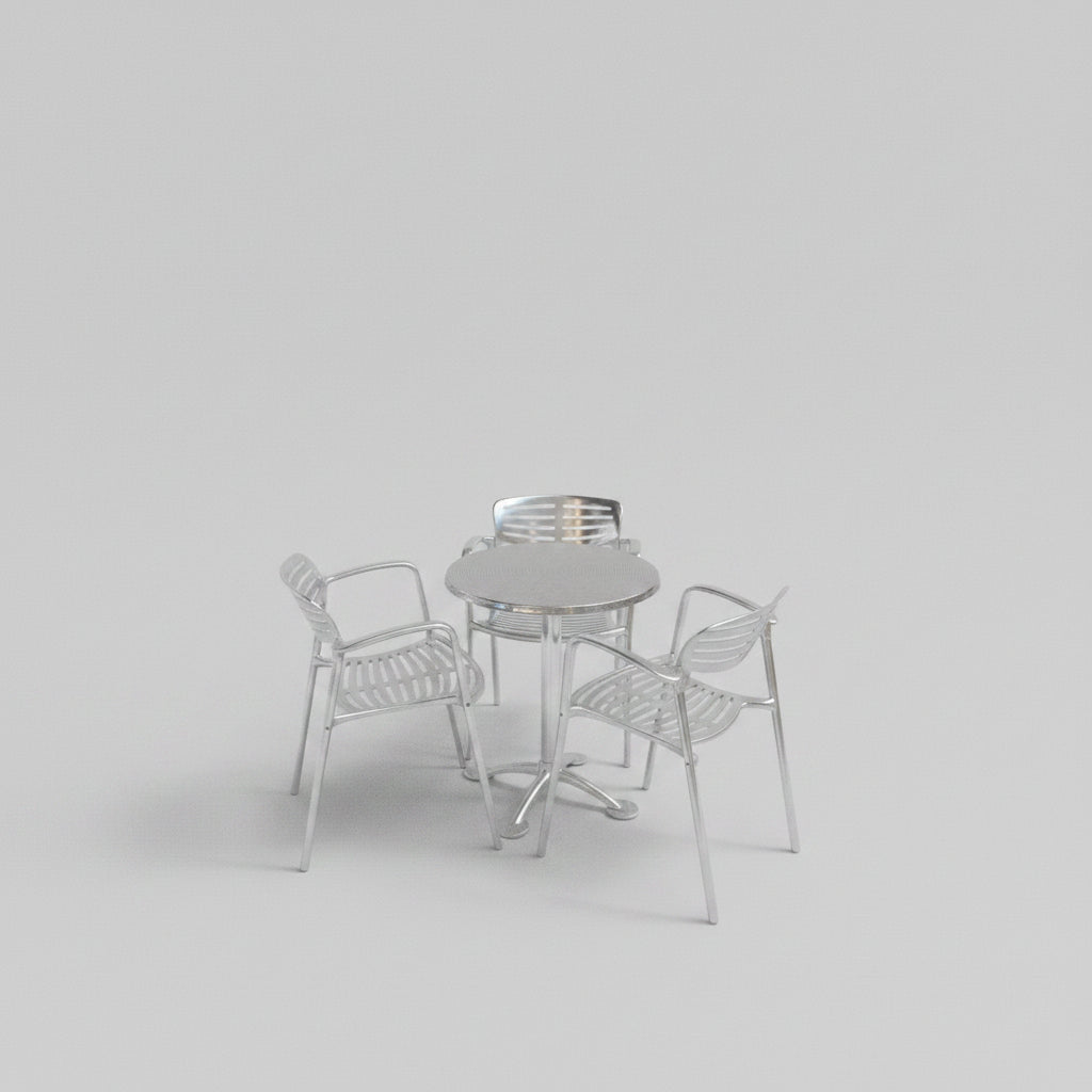Jeorge Pensi Toledo table and 3 Chairs for Knoll