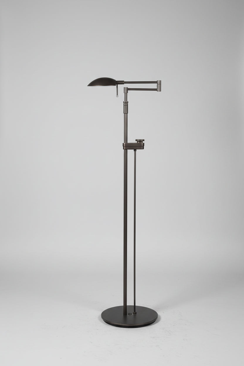 Vintage Brass Holtkotter Swing Arm Floor Lamp, 1970s