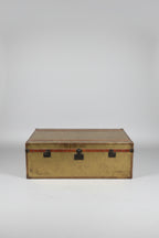 Vintage RH Brass Nailhead Two Drawer Steamer Trunk Table