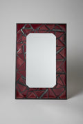 Post Modern Metal + Red Ceramic Mirror 24 x 36