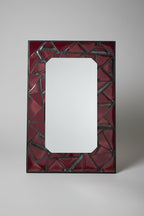 Post Modern Metal + Red Ceramic Mirror 24 x 36