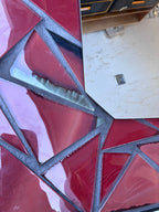 Post Modern Metal + Red Ceramic Mirror 24 x 36