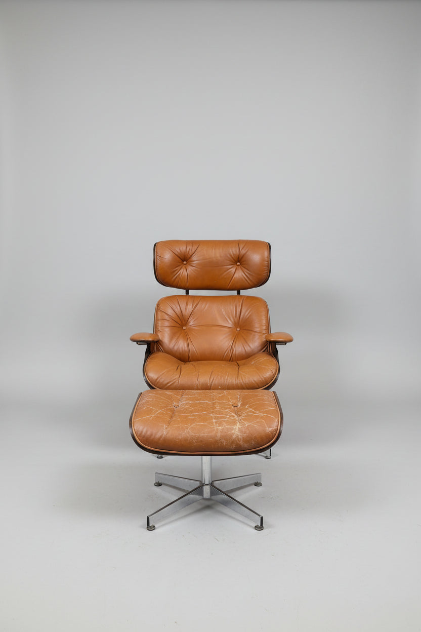 Vintage 60's Plycraft Mr Chair & Ottoman