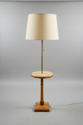 Vintage Floor Lamp with Wood Table