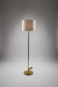 Vintage Brass Floor Lamp with Brass Detailed Base