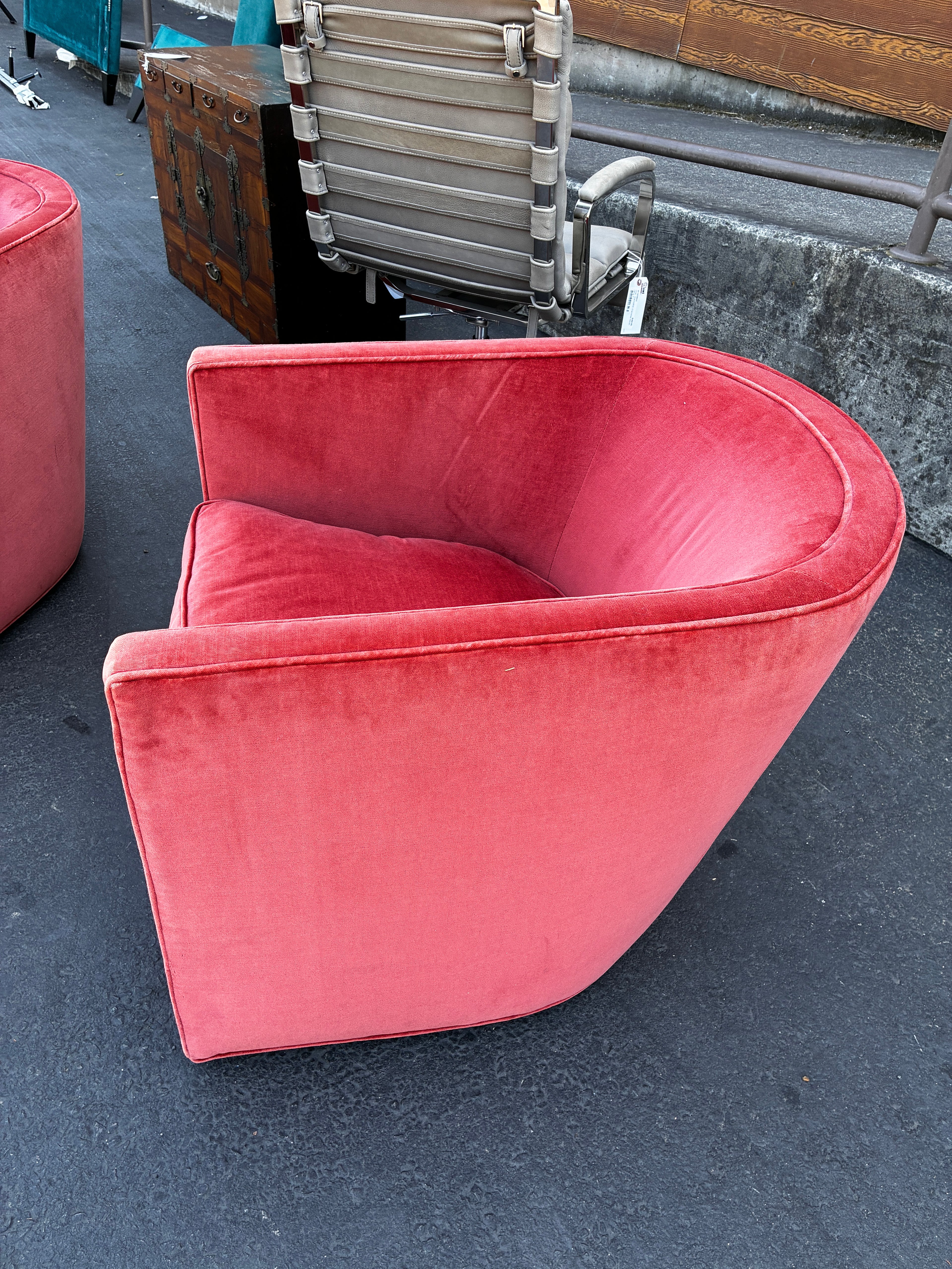 Vintage Velvet Swivel Chair