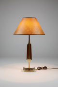 Laurel Lamp Original MCM Brass and Walnut Table Lamp