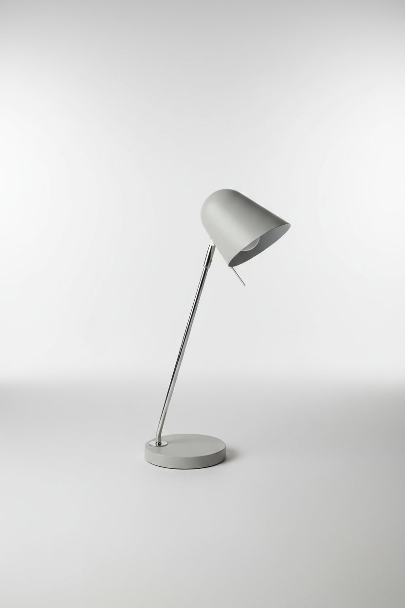 MCM Curved Gray Metal Task Lamp