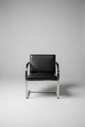 Brno Flat Bar leather and chrome arm chair
