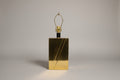 Polished Brass Diagonal Accent Table Lamp circa 1970