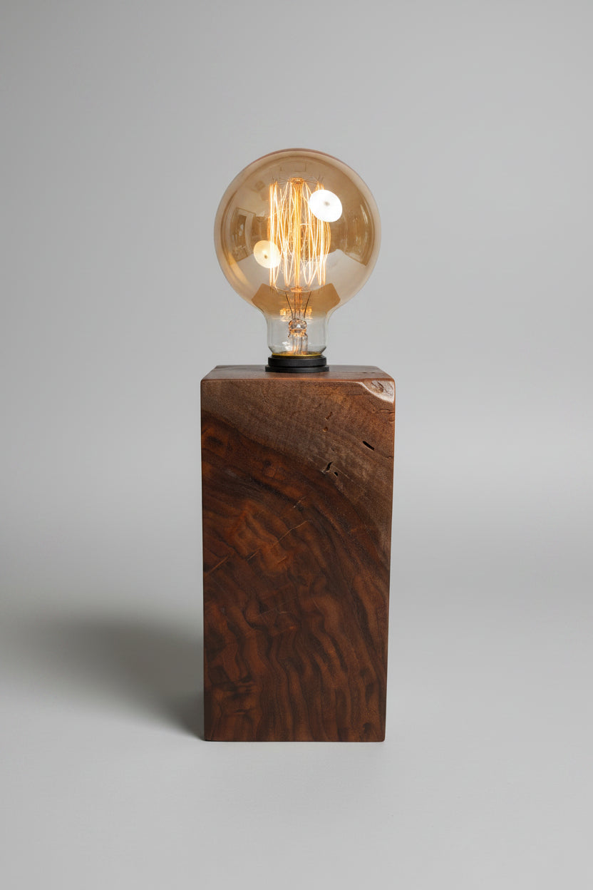 Custom Wood Block Table Lamp