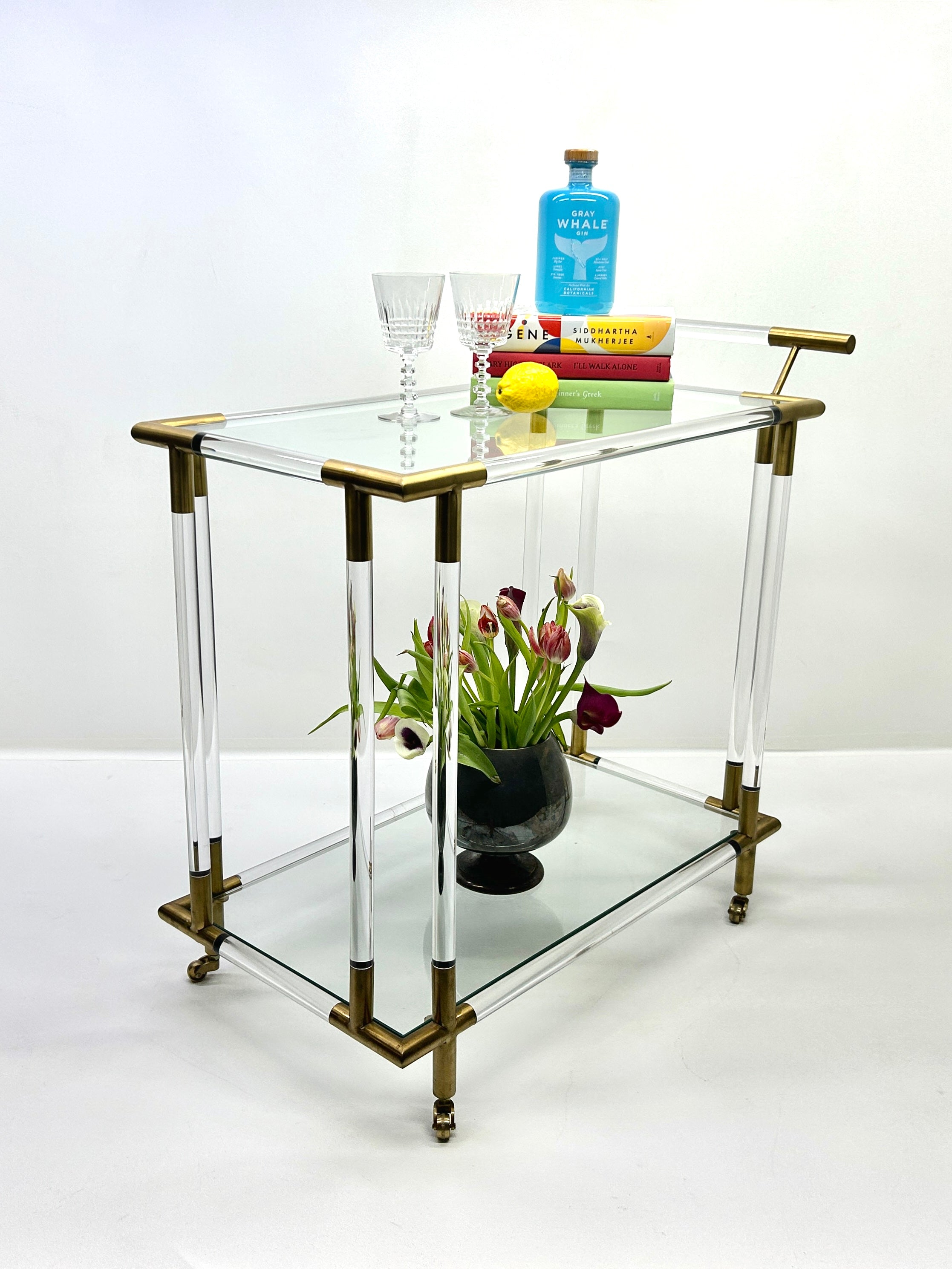 Anthropologie Oscarine Lucite Bar Cart