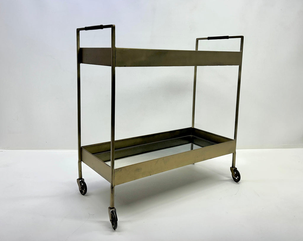 Crate & Barrel Brass Libations Cart