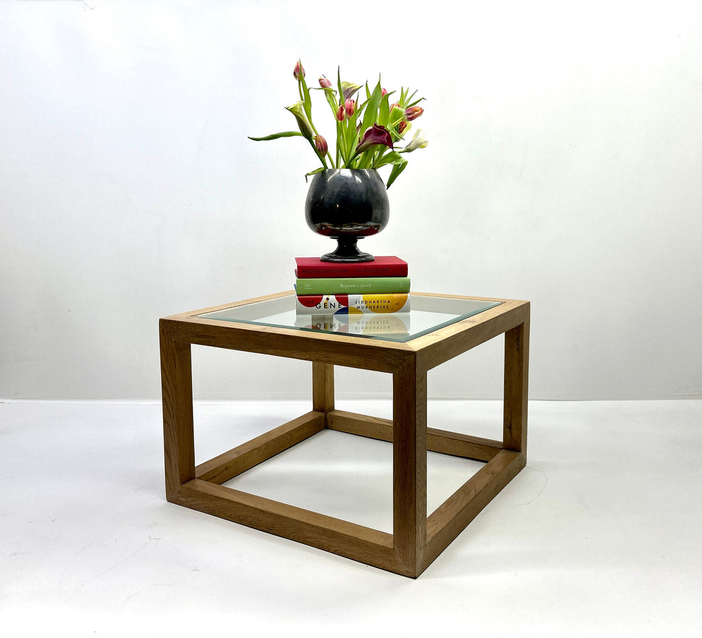 Custom Ash & Glass Side/Coffee Table