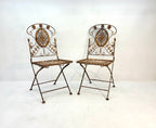 Pair of Wrought Iron/Metal Folding Chairs
