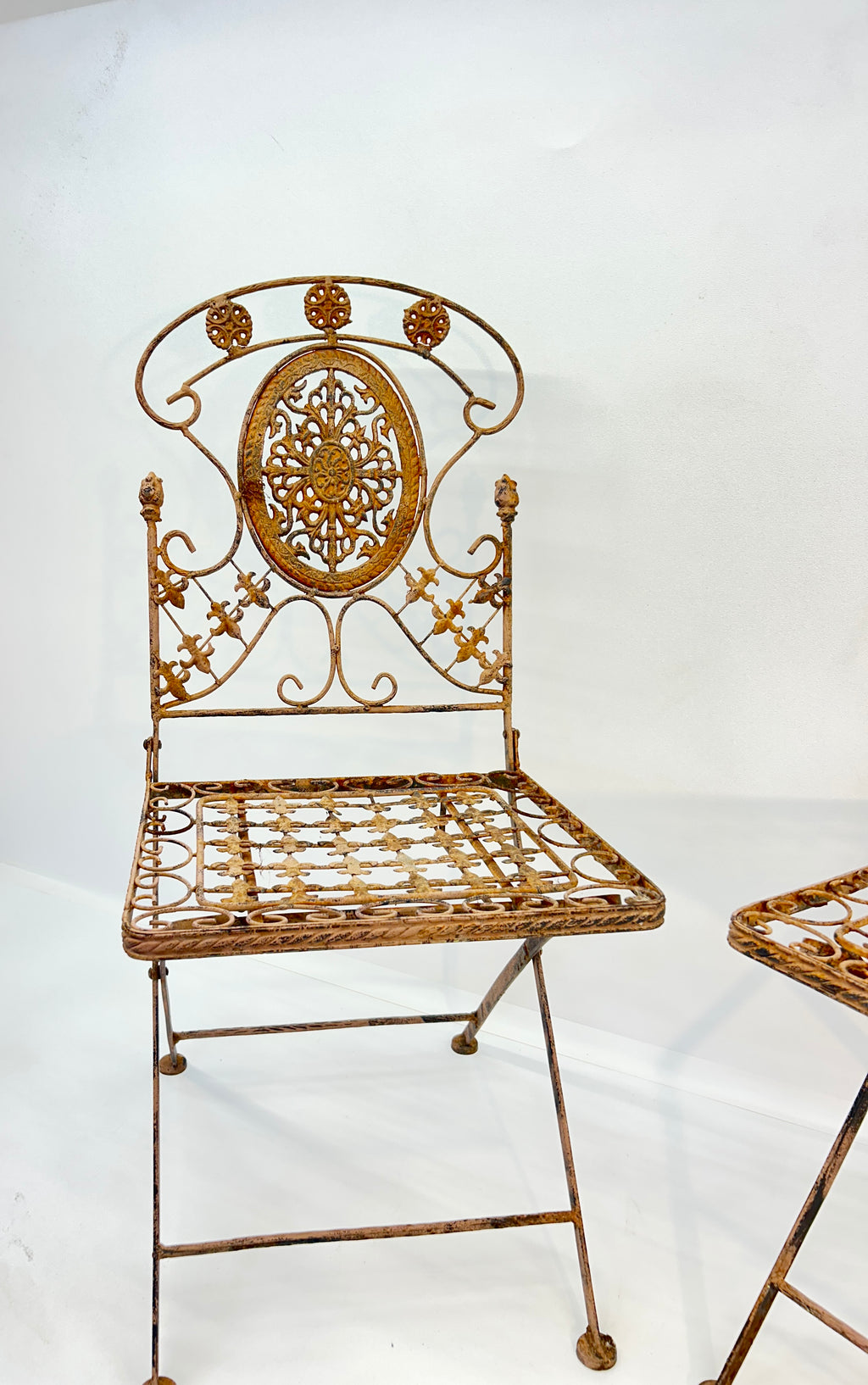 Pair of Wrought Iron/Metal Folding Chairs