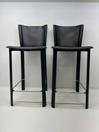 Custom Frag Italy Stitched Black Leather Counter Stools