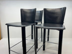 Custom Frag Italy Stitched Black Leather Counter Stools