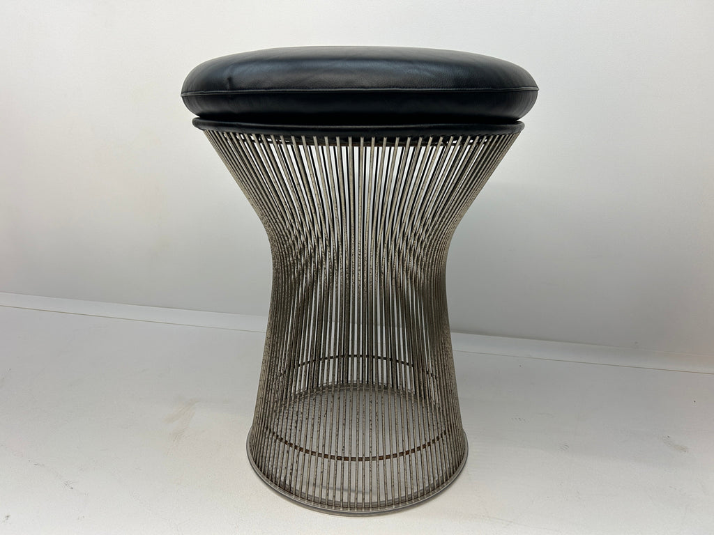 Warren Platner Stool for Knoll Black Leather