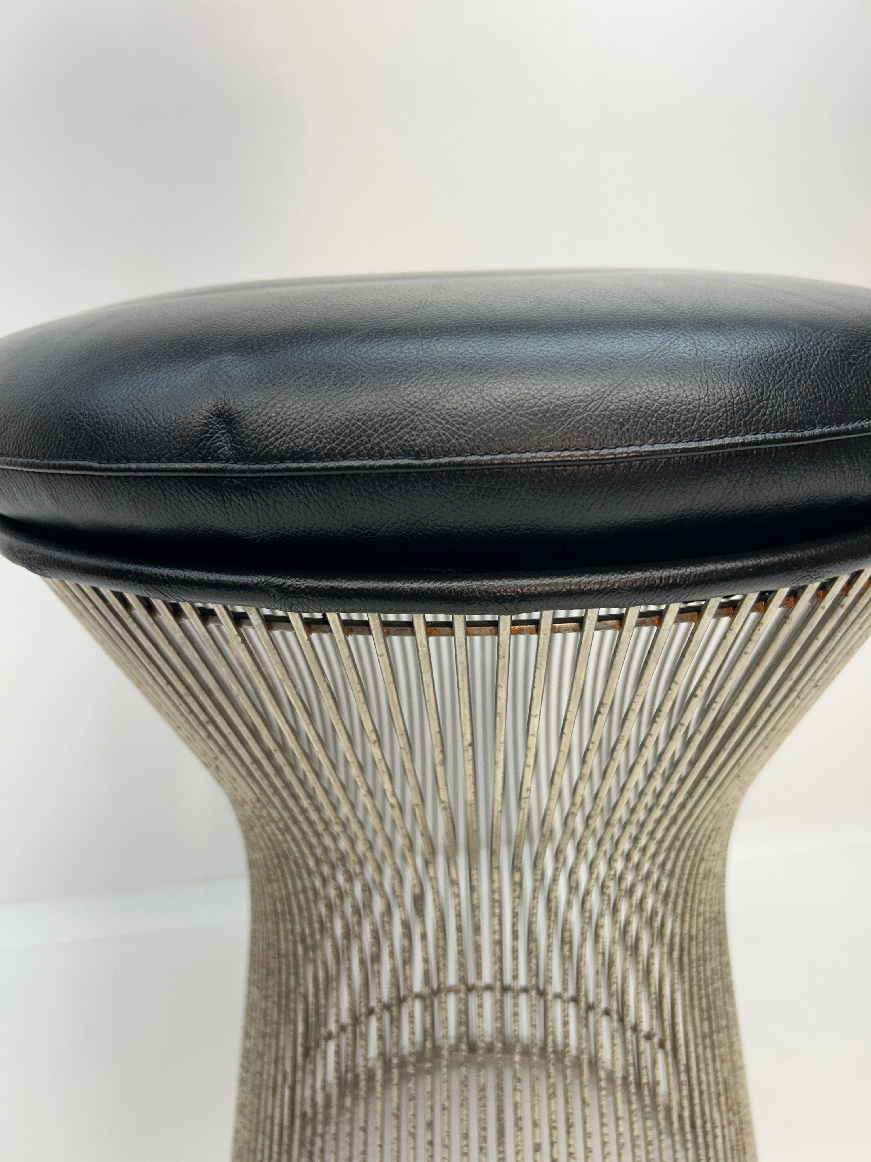 Warren Platner Stool for Knoll Black Leather