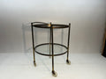 Mid Century 2 Tiered Brass Cart Made in Italy. 21D x 28H