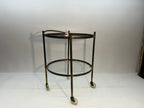 Mid Century 2 Tiered Brass Cart Made in Italy. 21D x 28H