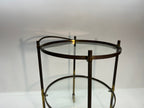 Mid Century 2 Tiered Brass Cart Made in Italy. 21D x 28H