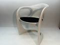 White Casalino armchairs by Casala with Black Seat Covers