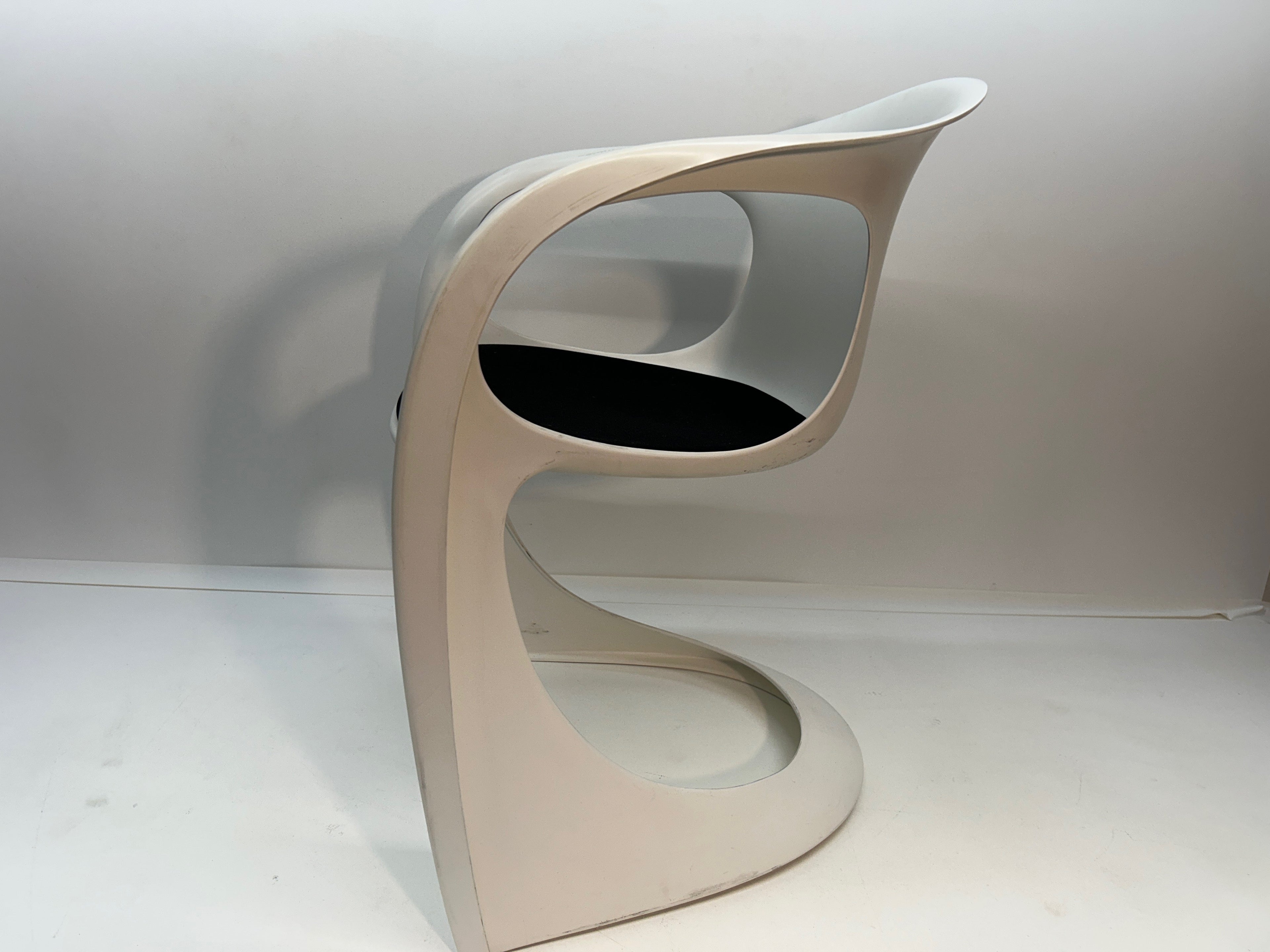 White Casalino armchairs by Casala with Black Seat Covers