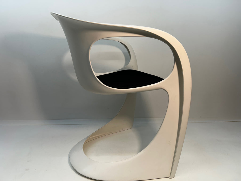 White Casalino armchairs by Casala with Black Seat Covers