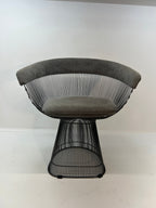 Set of 4 Rove Concepts Gray Chenille "Platner" Armchair with Gunmetal Black Base