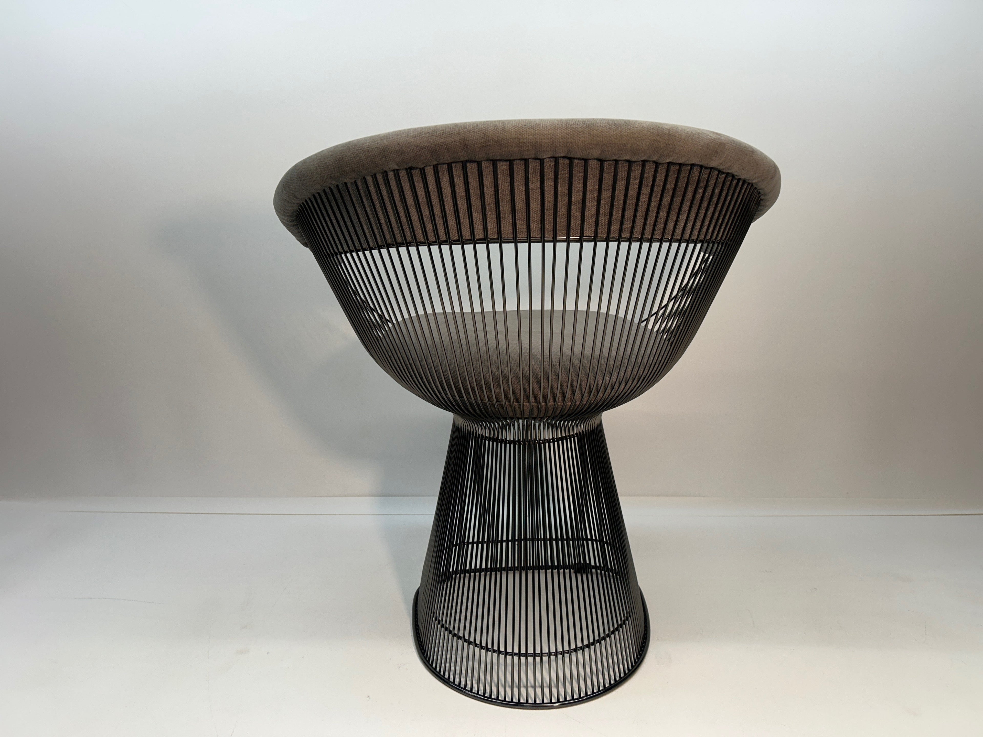 Set of 4 Rove Concepts Gray Chenille "Platner" Armchair with Gunmetal Black Base