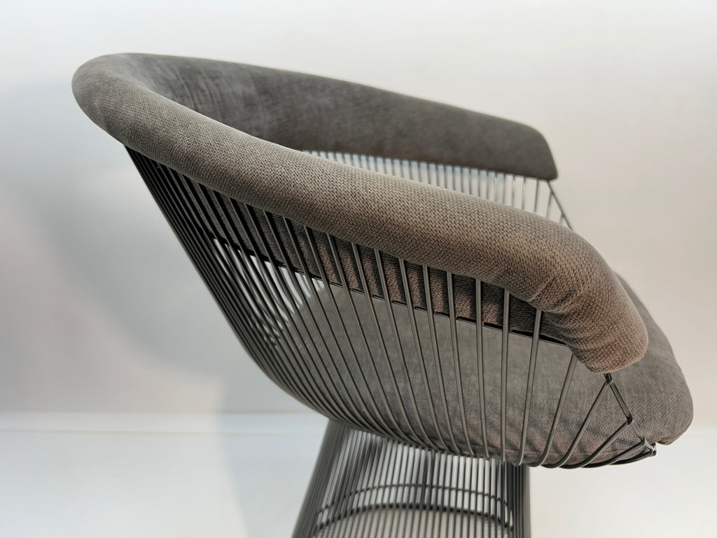 Set of 4 Rove Concepts Gray Chenille "Platner" Armchair with Gunmetal Black Base