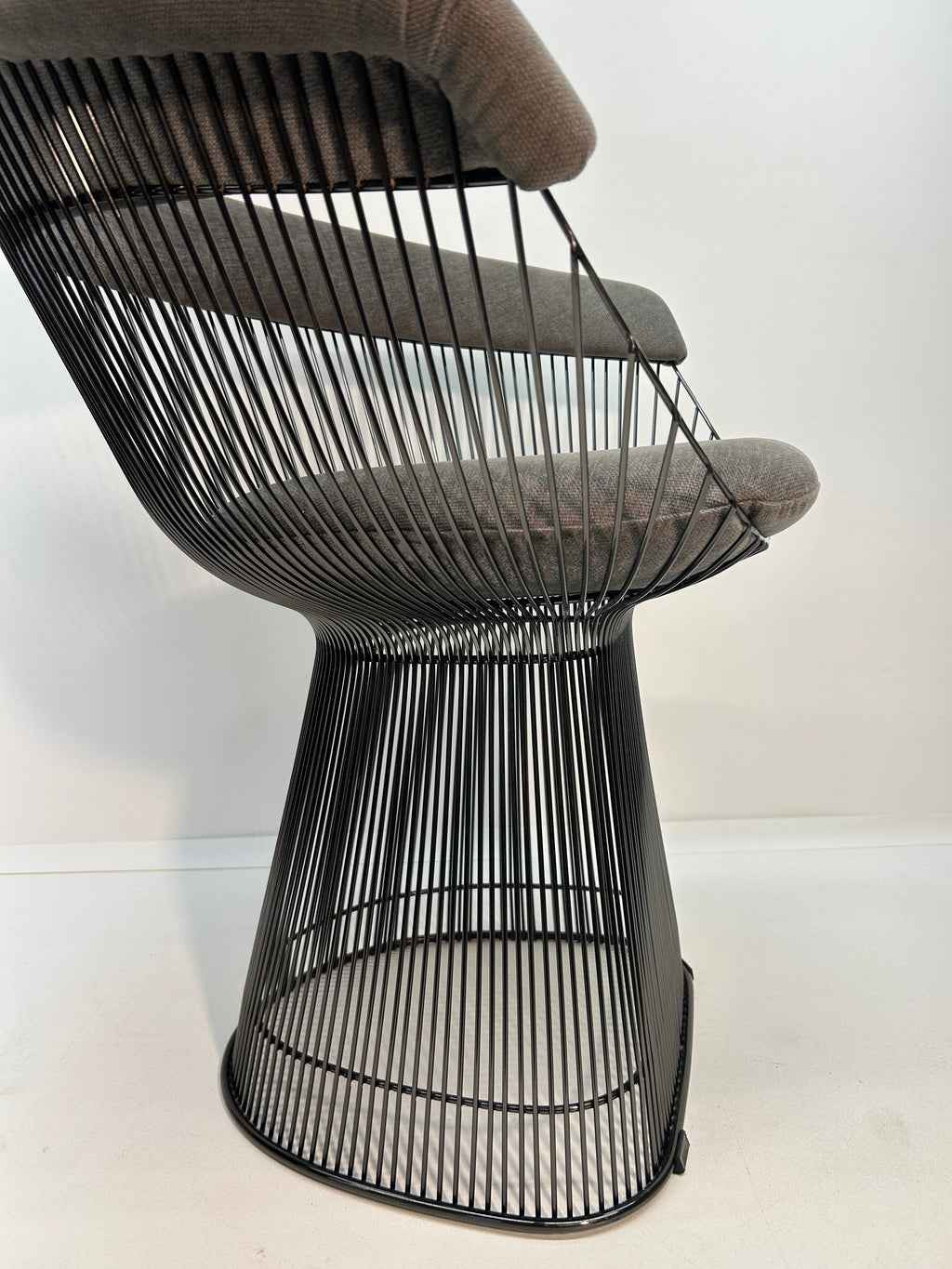 Set of 4 Rove Concepts Gray Chenille "Platner" Armchair with Gunmetal Black Base