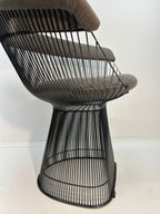 Set of 4 Rove Concepts Gray Chenille "Platner" Armchair with Gunmetal Black Base