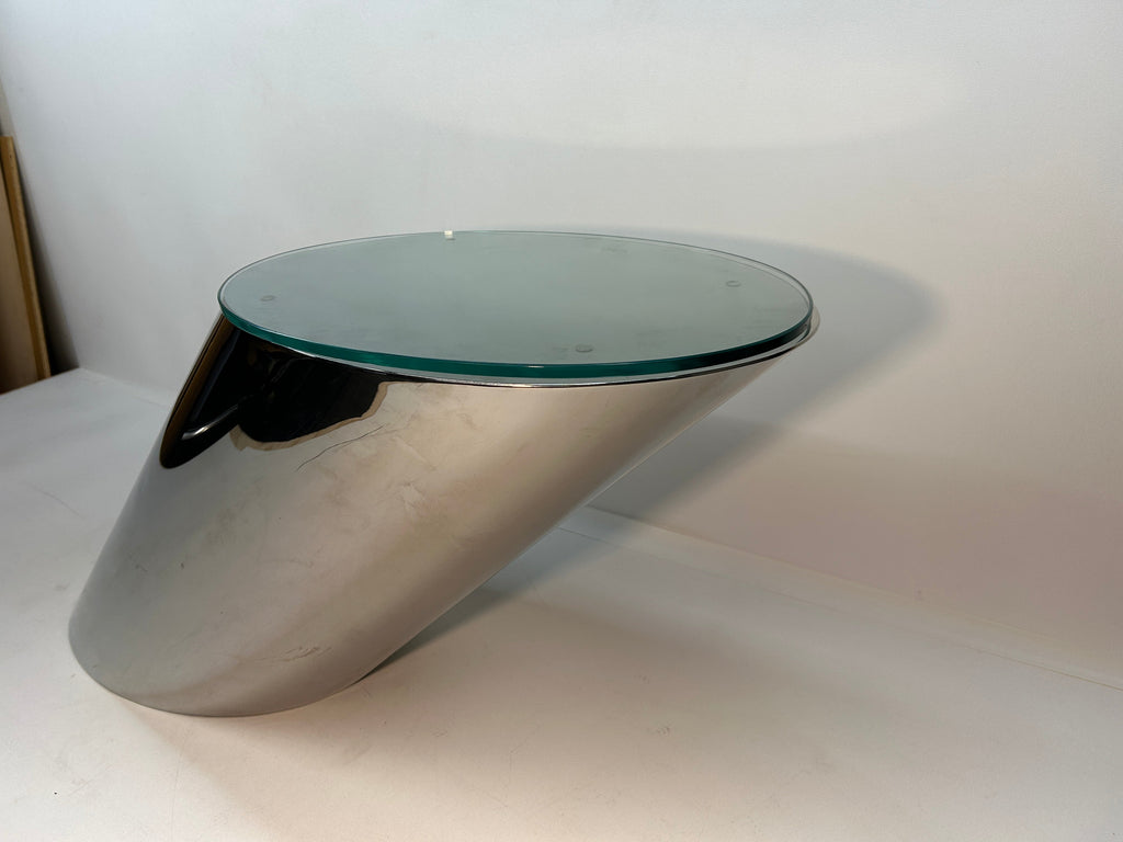 J. Wade Beam Zephyr Cantilevered Stainless Steel Side Table by Brueton