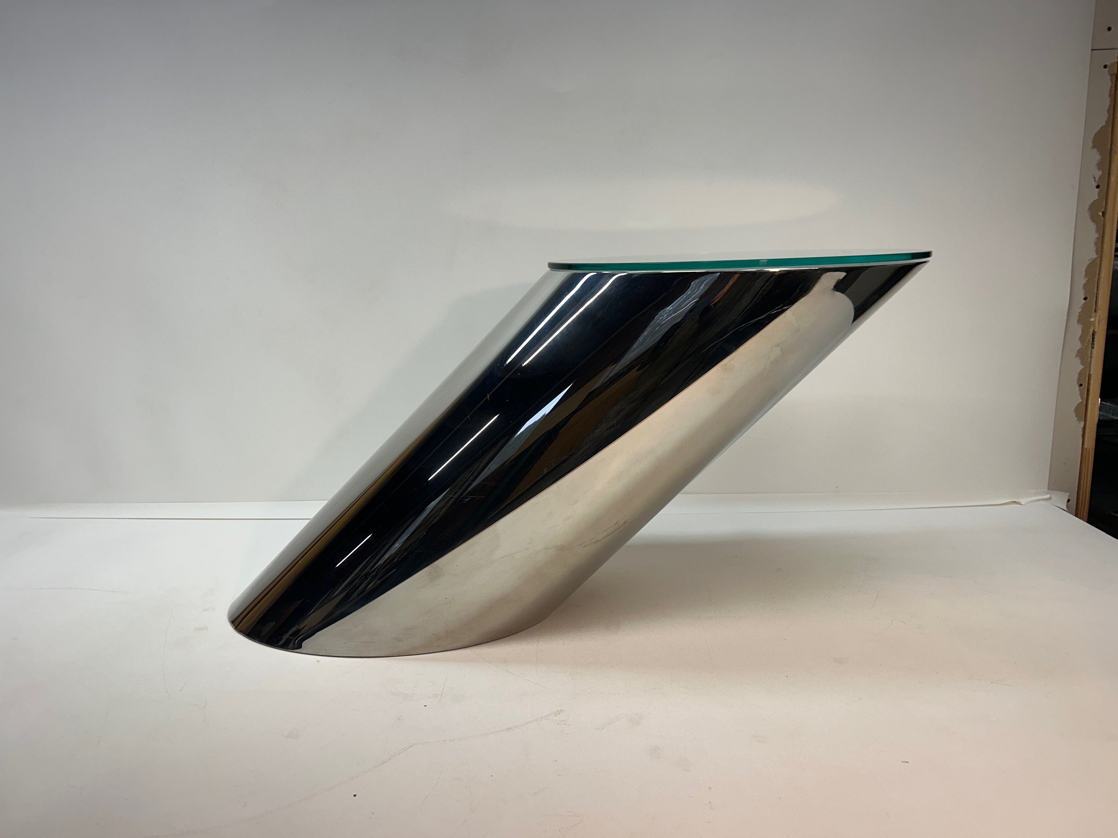 J. Wade Beam Zephyr Cantilevered Stainless Steel Side Table by Brueton