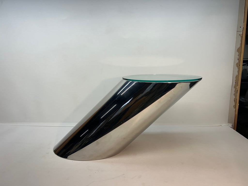 J. Wade Beam Zephyr Cantilevered Stainless Steel Side Table by Brueton
