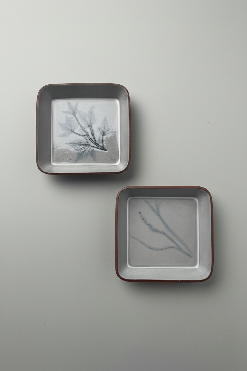 Denis Vibert pine tree kiln fired bowls