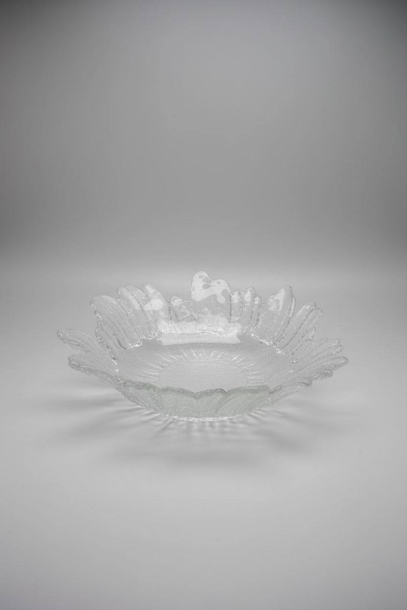 Abstract Flower Bowl Antique Glass