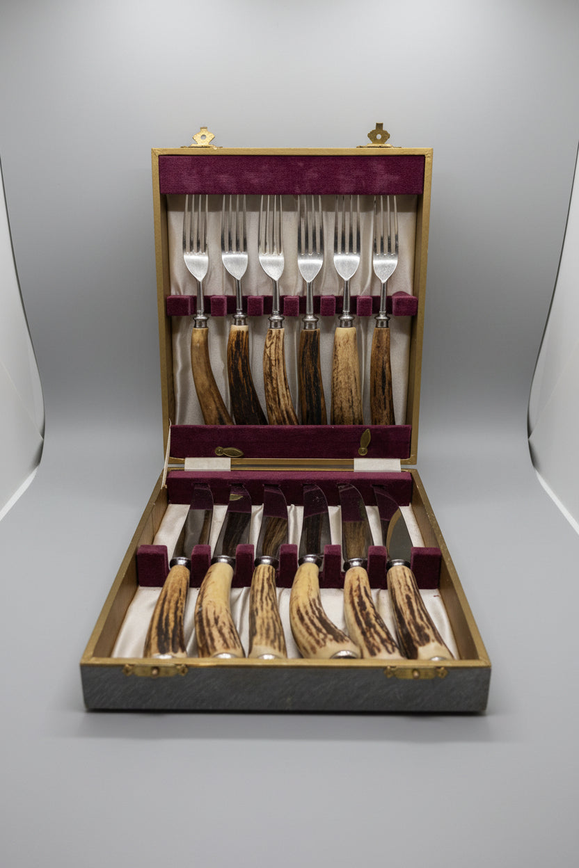 Vintage Staghorn Antler Silverware