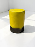 Yellow and Bronze Ombre Ceramic Stool/Side Table