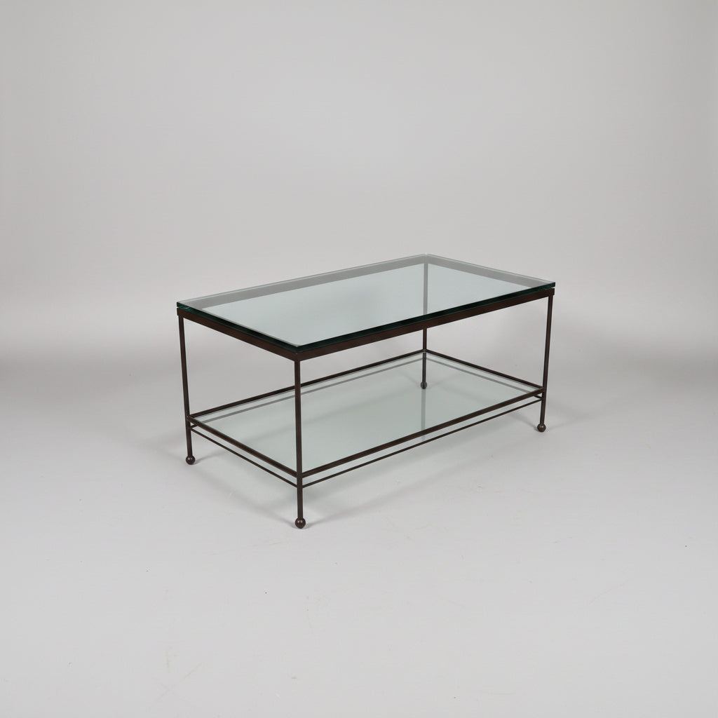 Industrial Steel & Glass Coffee Table